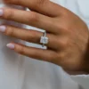 Gold-plated sterling silver engagement ring with radiant cut sparkle
