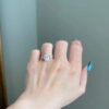 Engagement ring crafted in sterling silver with thick gold plating