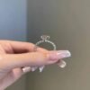 Gold-plated 925 sterling silver ring with round-cut centre stone