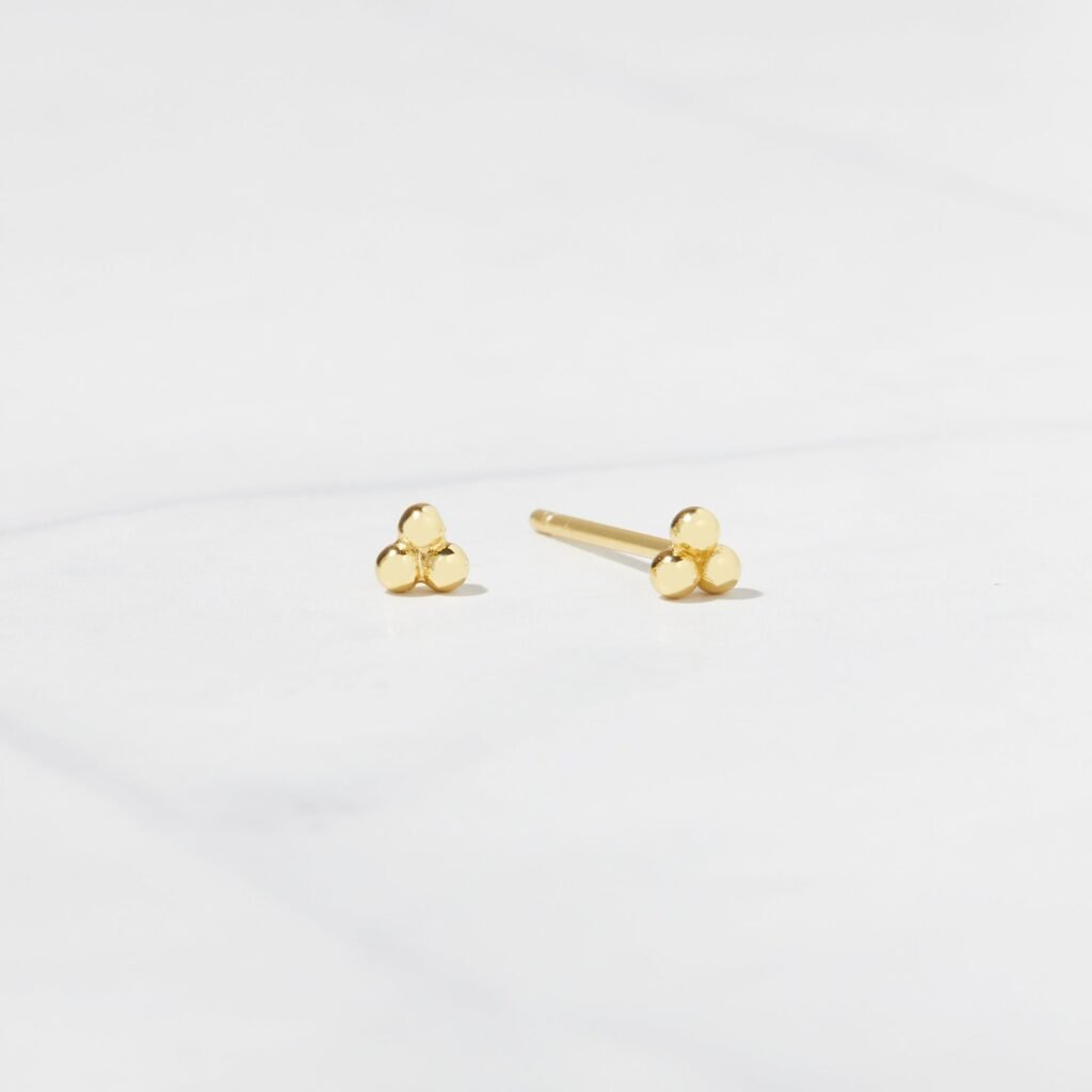 925 Silver 3 Ball Studs Earrings