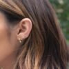3mm 925 Silver 3 Ball Studs Earrings with push-back closure