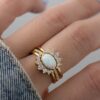925 Silver 3 Set Opal Ring - Image 5