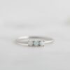 925 Silver 3 Stone Opal Ring - Image 4