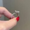 Ring with a 3ct cushion cut stone and polished band
