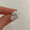 925 Silver engagement solitaire ring with a 3-carat CZ diamond