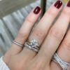 Engagement ring with 3-carat premium CZ diamond and solitaire setting