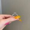 925 sterling silver ring with round-cut 3CT centre stone