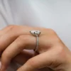 Pear cut ring with a pave-set Premium CZ diamond