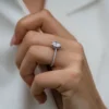 925 Silver 4.00Ct Round Cut Diamond Engagement Ring - Image 3