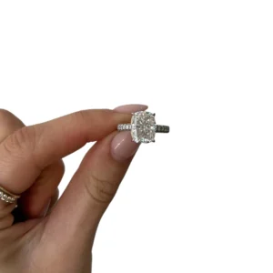 925 Silver 5.00Ct Cushion Cut Diamond Engagement Ring