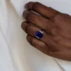 925 Silver 5.75 Carat Sapphire Stone Engagement Ring - Image 2