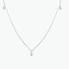 Five-drop dangle necklace with refined pearl and CZ accents