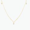 925 Silver 5 Diamond Dangle Necklace with layered movement and sparkle
