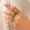 Marquise-stone ring with balanced five-stone design