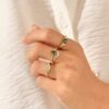 925 silver ring designed for stacking with subtle sparkle