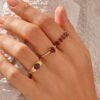 925 Silver 5 Stone Garnet Ring - Image 2
