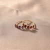925 Silver 5 Stone Garnet Ring - Image 3