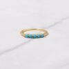 Dainty 925 sterling silver ring with five turquoise stones