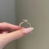 Oval cut diamond engagement ring in 925 sterling silver with gold plating