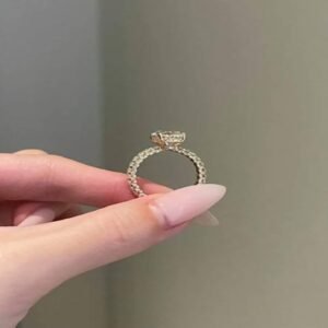 925 Silver 5Ct Oval Cut Diamond Engagement Ring