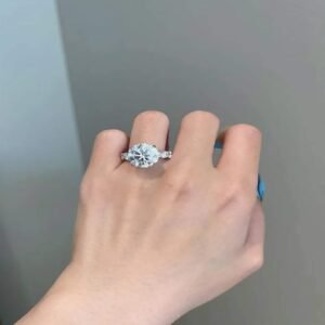 925 Silver 6CT Round Cut Diamond Engagement Ring