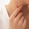 925 Silver 7 Stone Diamond Graduated Wedding Ring
