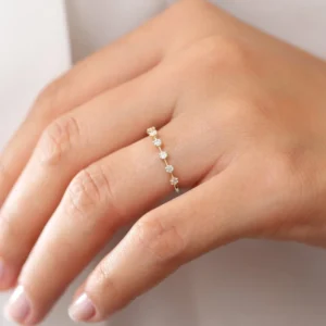 925 Silver 7 Stone Round Diamond Wedding Ring