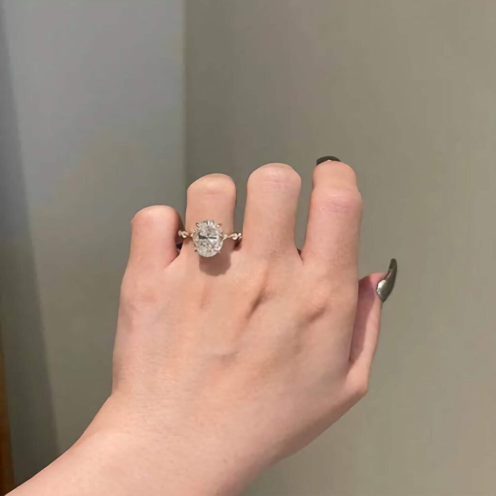 925 Silver 7Ct Oval Cut Diamond Engagement Ring