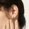 Minimalist small hoops in 925 sterling silver and gold plating