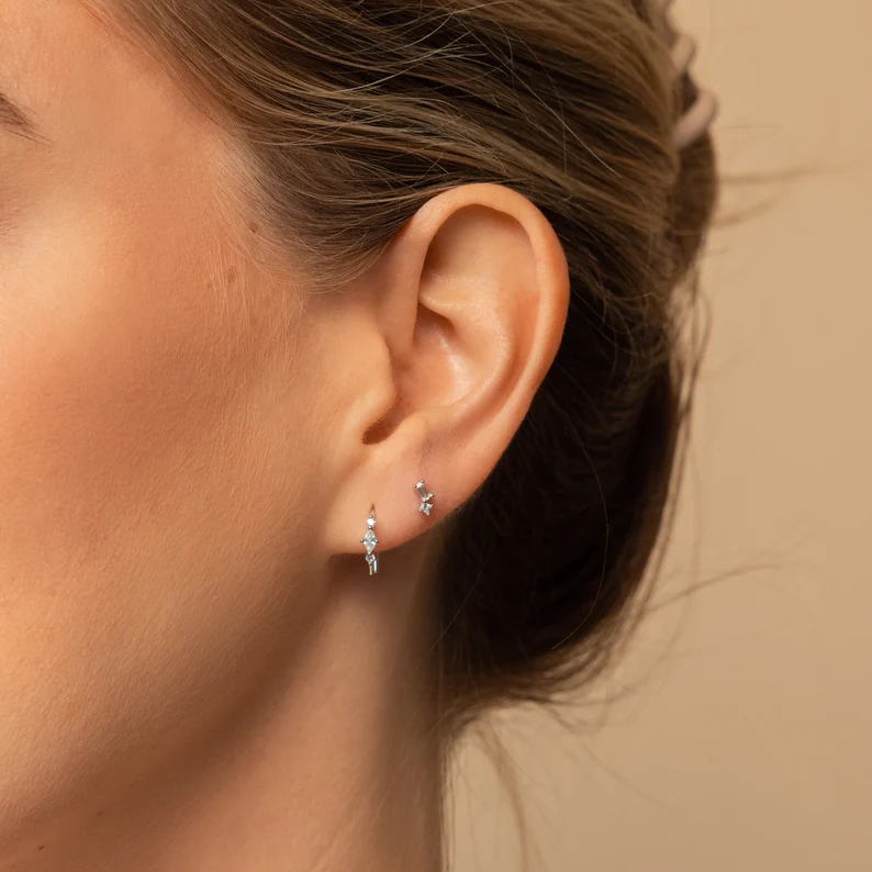 925 Silver Amaya Diamond Threader Earrings