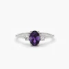 Three stone ring in 925 sterling silver with thick gold plating