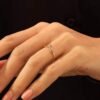Slim 925 Silver ring with sparkling cubic zirconia accents
