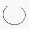 925 Silver Amethyst Tennis Bracelet with sparkling cubic zirconia accents