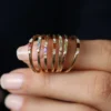 Elegant silver ring with a polished coloured centre stone