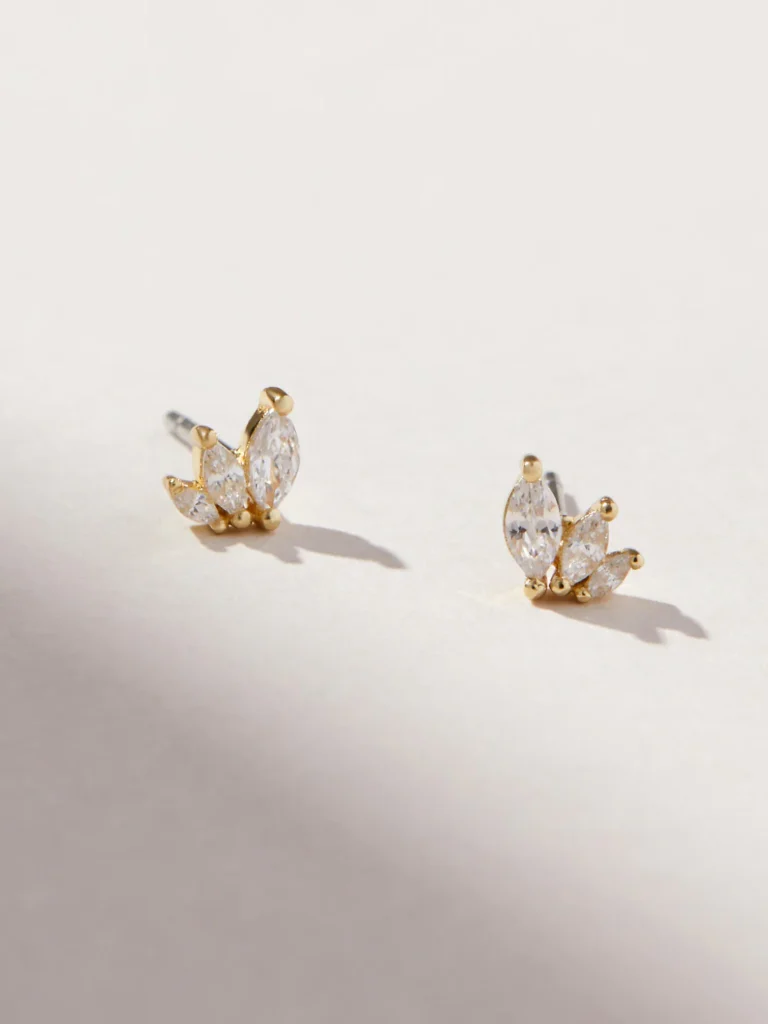 925 Silver Amore Marquise Diamond Studs