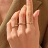 Thick gold plated sterling silver ring with aquamarine centre stone