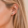 925 Silver Ariel Turquoise stud earrings with polished sterling silver finish