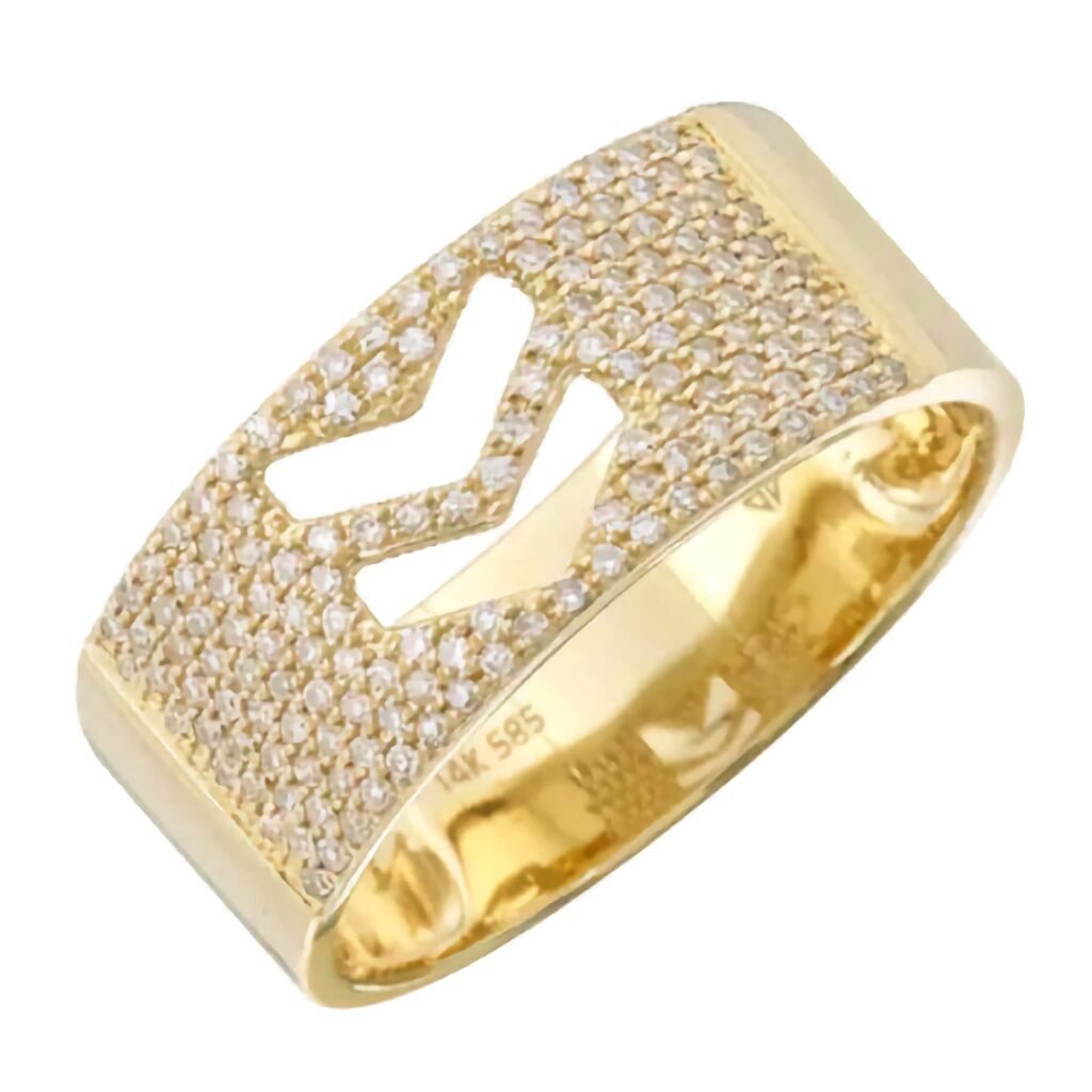 925 Silver Arrows Diamond Cigar Ring