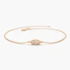 925 Silver Art Deco Chain Bracelet with polished gold-plated finish
