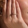 Art Deco garnet ring with bold geometric detailing