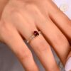 925 sterling silver ring with premium CZ garnet and pave accents
