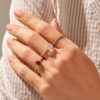 Elegant ring with premium CZ garnet and detailed finish