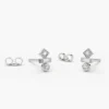 925 silver diamond-style earrings with a mixed stone design