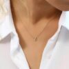 925 Silver Baguette and Round Cut Diamond Necklace - Image 3