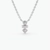925 Silver Baguette and Round Cut Diamond Necklace - Image 5