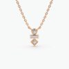 925 Silver Baguette and Round Cut Diamond Necklace - Image 6