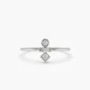 925 Silver Baguette and Round Cut Diamond Ring