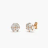 925 Silver Baguette and Round Diamond Cluster Studs - Image 4