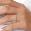 Elegant ring with mixed baguette and round stone design
