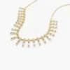 925 silver statement necklace with baguette and round stones